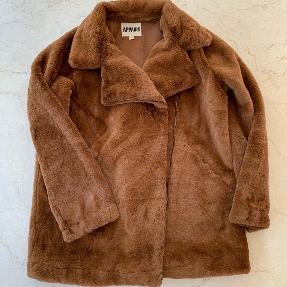 Chocolate Plush Faux Fur Jacket